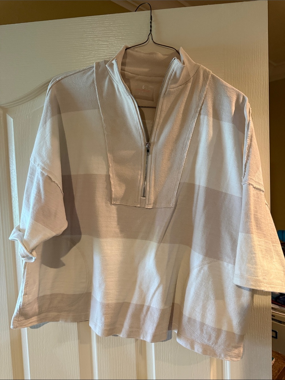 Quarter zip cotton top and matching short. Lounging wear.